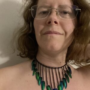 Beetle wing chain necklace