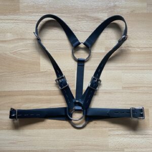 Bondage chest harness – masculine chest (real leather)