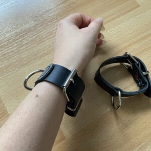 Simple leather wrist cuffs