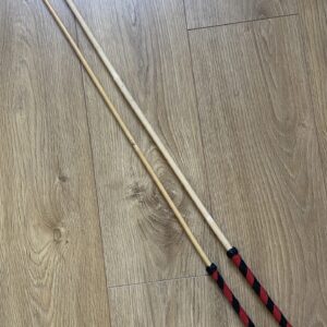 Kooboo cane set with braided leather handles (two canes of different thickness)