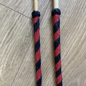 Kooboo cane set with braided leather handles (two canes of different thickness)
