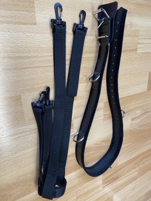 BDSM bondage belt with wand attatchment for forced orgasms