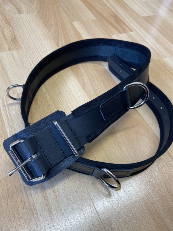 Black leather BDSM bondage belt