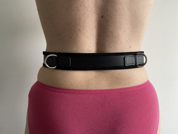 Black leather BDSM bondage belt