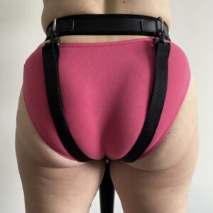 Bondage belt and wand harness for forced orgasms (wand not included)