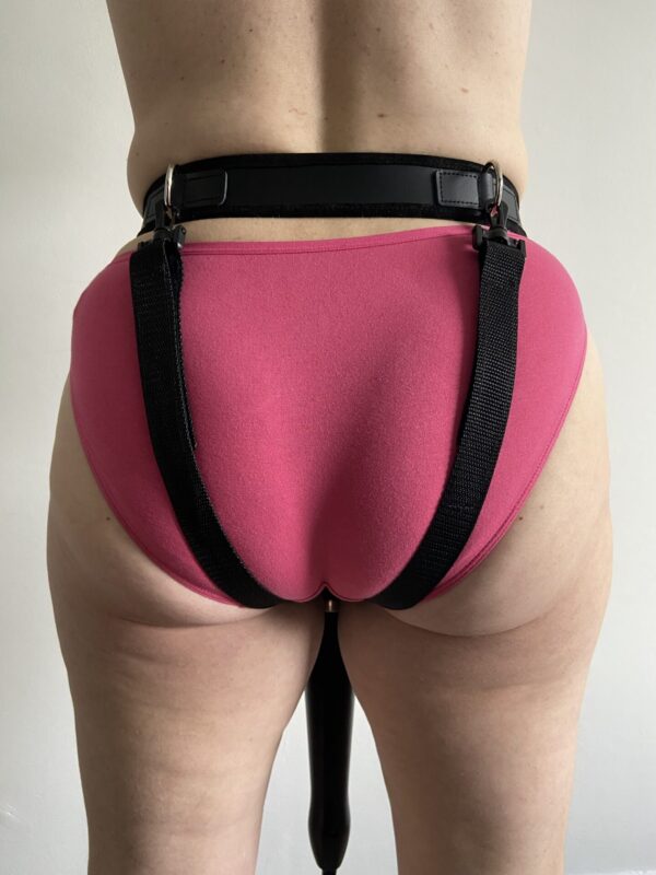 BDSM bondage belt with wand attatchment for forced orgasms