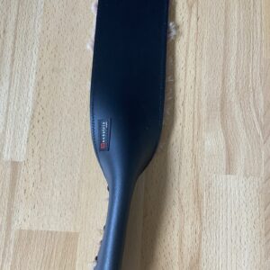 Black leather and fur long paddle