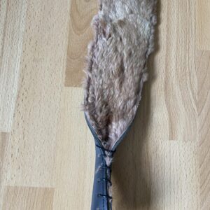 Black leather and fur long paddle