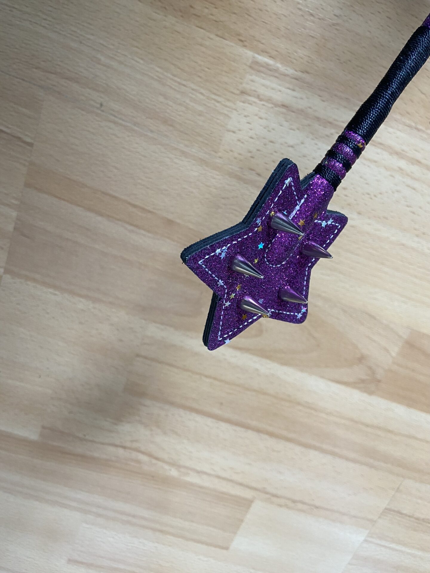Black star spiky BDSM crop